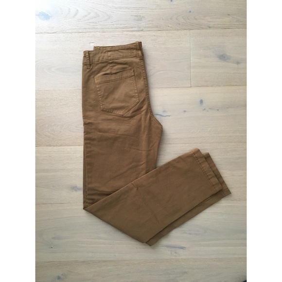 Aritzia TNA Cotton Straight Leg Brown Khaki Pants - Picture 4 of 11